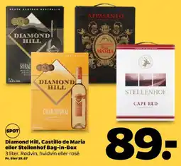 Netto Bag-in-box vin (Diamond Hill, Castillo de Maria eller Stellenhof) tilbud
