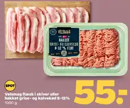 Netto Velsmag flæsk i skiver eller hakket grise- og kalvekød 8-12% tilbud