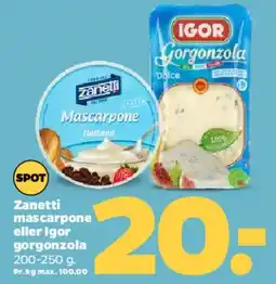 Netto Zanetti mascarpone / Igor gorgonzola tilbud