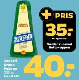 Netto Zanetti Grana Padano tilbud