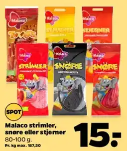 Netto Malaco strimler, snøre eller stjerner tilbud