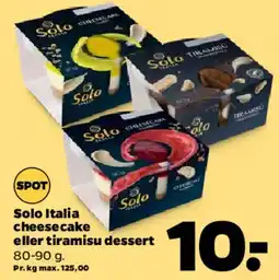 Netto Solo Italia cheesecake eller tiramisu dessert tilbud