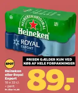Netto Heineken eller Royal Export (pack) tilbud