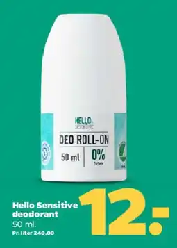 Netto Hello Sensitive deodorant (deo roll-on) tilbud