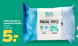 Netto Hello Sensitive facial wipes / renseservietter tilbud