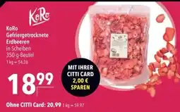 Citti KoRo Gefriergetrocknete Erdbeeren tilbud
