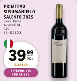Scandinavian Park Biscantino Primitivo Susumaniello Salento tilbud