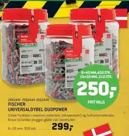 XL-BYG Fischer universaldybel duopower tilbud