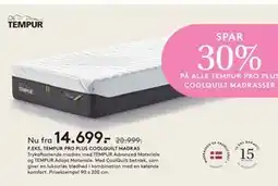 SENG TEMPUR PRO PLUS COOLQUILT MADRAS tilbud