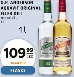 Scandinavian Park O.P. ANDERSON AQUAVIT ORIGINAL ELLER DILL tilbud