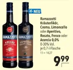 Citti Ramazzotti Kräuterlikör, Crema, Limoncello oder Aperitivo, Rosato, Fresco oder Arancia 0,0% tilbud
