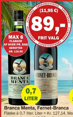 Købmandsgården Branca Menta, Fernet-Branca tilbud