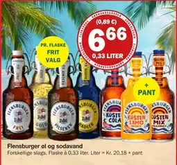 Købmandsgården Flensburger øl og sodavand tilbud
