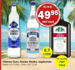 Købmandsgården Helenas Ouzo Fjodor Wodka Jagdschatz tilbud