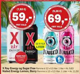 Købmandsgården X Ray Energy og Sugar Free tilbud
