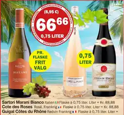 Købmandsgården Sartori Marani Bianco Cote des Roses Guigal Cotes du Rhone tilbud