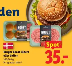 Lidl Burger Boost sliders eller bøffer tilbud