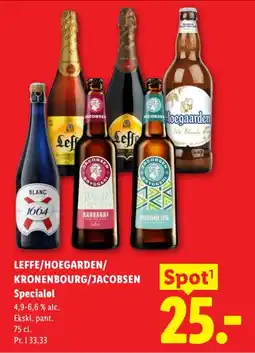 Lidl Leffe/Hoegaarden/Kronenbourg/Jacobsen Specialøl tilbud