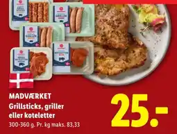 Lidl Madværket grillsticks, griller eller koteletter tilbud