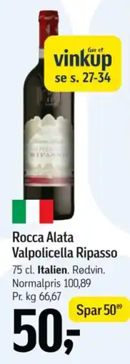 Føtex Rocca Alata Valpolicella Ripasso tilbud