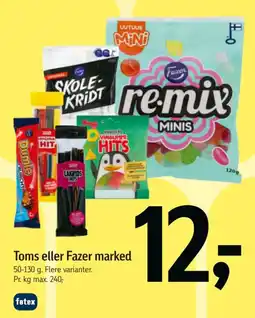 Føtex Toms eller Fazer marked tilbud