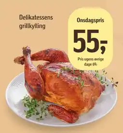 Føtex Delikatessens grillkylling tilbud