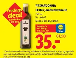 Lidl Primadonna ekstra jomfruolivenolie tilbud