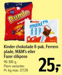 Føtex Kinder chokolade tilbud