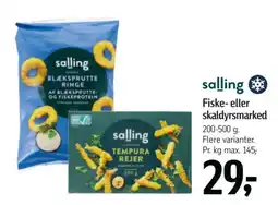 Føtex salling fiske- eller skaldyrsmarked tilbud