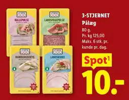 Lidl 3-stjernet pålæg tilbud