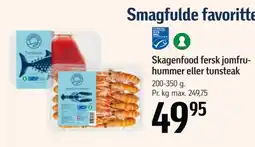 Føtex Skagenfood fersk jomfruhummer eller tunsteak tilbud