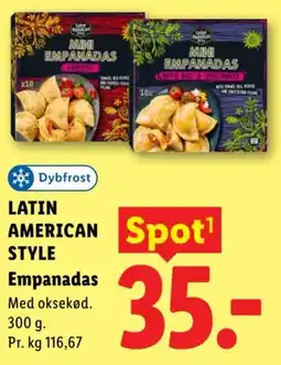 Lidl Dybfrost Latin American Style Empanadas tilbud