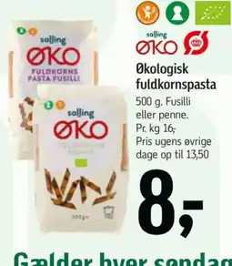 Føtex Salling ØKO Økologisk fuldkornspasta tilbud