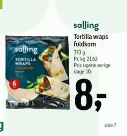 Føtex Salling tortilla wraps fuldkorn tilbud