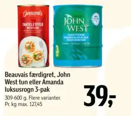Føtex Beauvais færdigret, John West tun eller Amanda luksusrogn tilbud
