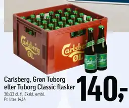 Føtex Carlsberg, Grøn Tuborg eller Tuborg Classic flasker tilbud