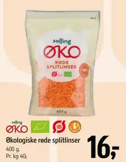 Føtex Salling ØKO Økologiske røde splitlinser tilbud