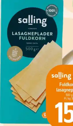 Føtex salling lasagneplader fuldkorn tilbud