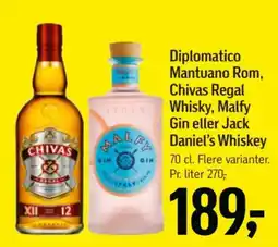 Føtex Chivas Regal Whisky, Malfy Gin eller Jack Daniel's Whiskey tilbud