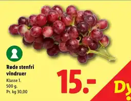 Lidl Røde stenfri vindruer tilbud