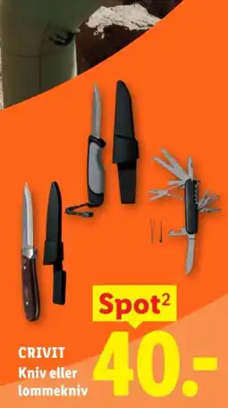 Lidl Crivit kniv eller lommekniv tilbud