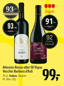 Føtex Altesino Rosso eller 50 Vigne Vecchie Barbera d'Asti tilbud