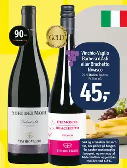 Føtex Vinchio-Vaglio Barbera d'Asti eller Brachetto Nivasco tilbud