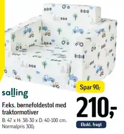 Føtex Salling børnefoldestol med traktormotiver tilbud