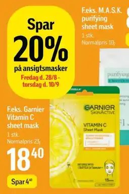 Føtex Garnier Vitamin C sheet mask tilbud