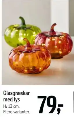 Føtex Glasgræskar med lys tilbud