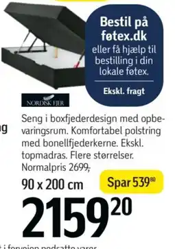 Føtex Nordisk Fjer seng tilbud