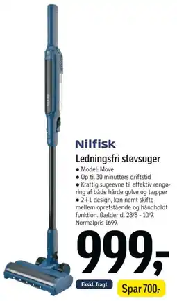 Føtex Nilfisk ledningsfri støvsuger tilbud