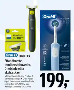 Føtex Oral-B Philips Eltandbørste, tandbørstehoveder, Oneblade eller ekstra skær tilbud