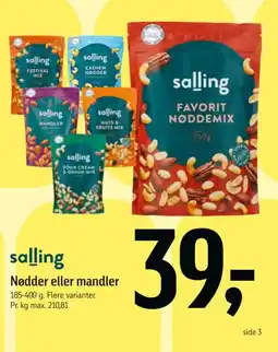 Føtex salling nødder eller mandler tilbud